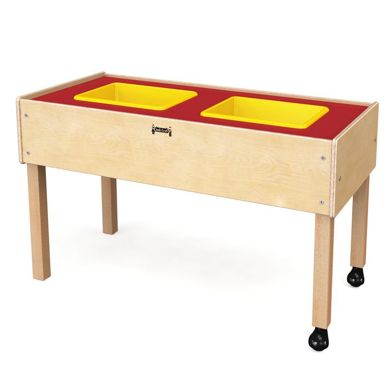 Jonti-Craft® 41.5" x 20.5" Solid Wood Rectangular Red Sand and Water Table